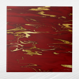 Carreau Glam Red Gold Faux Marbre Noël