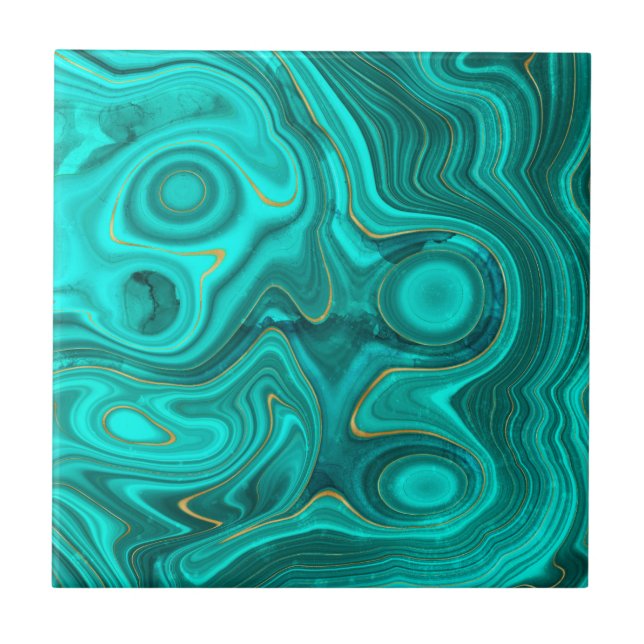 Carreau Glam Turquoise Lumineux Motif Abstrait (Devant)