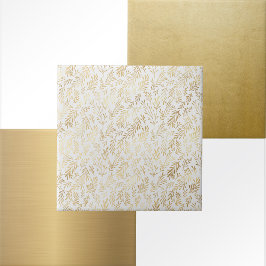 Carreau Glam White Gold Feuilles