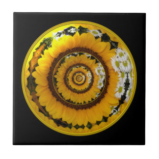 Carreau Glass Sunflower et Daisies