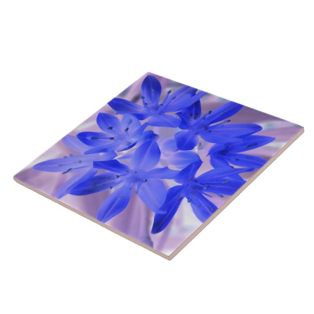 Carreau Gloire de la neige scintillante Carrelage bleu (Côté)