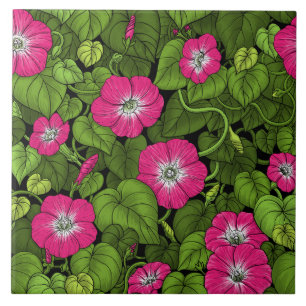 Carreau Gloire du matin en rose et vert