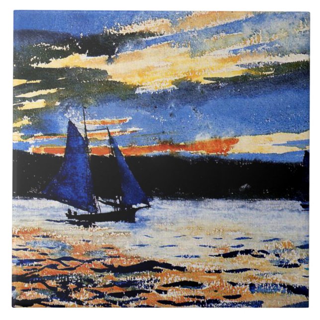 Carreau Gloucester Sunset peinture de Winslow Homer, (Devant)