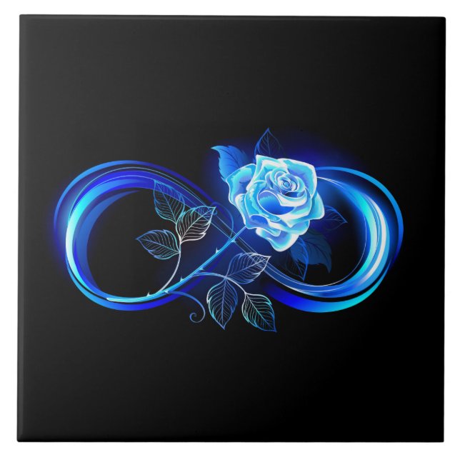 Carreau Glowing infinity with blue rose (Devant)