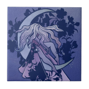 Carreau Goddess de lune violette Wiccan Triple Moon Symbol
