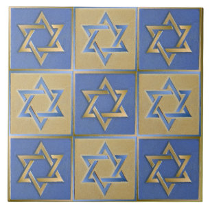 Carreau Gold Blue Star de David Art Panels