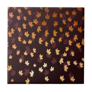 Carreau Gold Maple Leaf on dark red