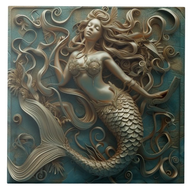 Carreau Gold Mermaid Luxury Marine (Devant)