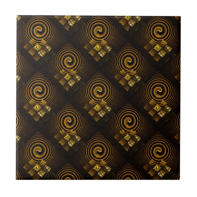 Carreau Gold Modern Boho Elegant Abstract Art Pattern #502 (Devant)