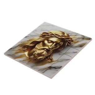 Carreau Golden Jesus Une présence divine en marbre