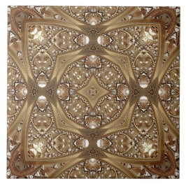 Carreau Golden Ornate Ceramic Tile