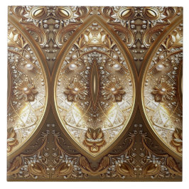 Carreau Golden Ornate Ceramic Tile