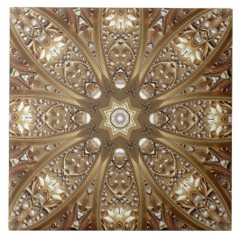 Carreau Golden Ornate Ceramic Tile