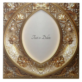 Carreau Golden Ornate Frame Ceramic Tile