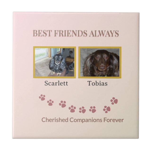 Carreau Golden Pawprints Cherished Companions (Devant)