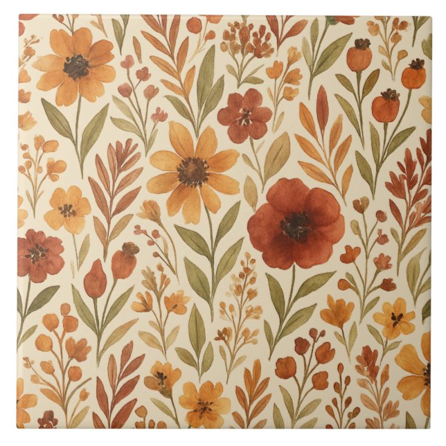 Carreau Golden rustique Automne Floral automne vibes (Devant)