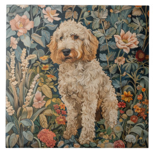 Carreau Goldendoodle Garden Tapestry Anniversaire