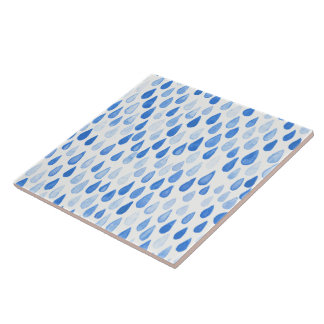 Carreau Gouttes de pluie aquarelle