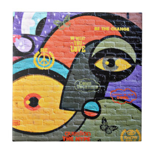 Carreau Graffiti d'Amsterdam, coloré et cool,