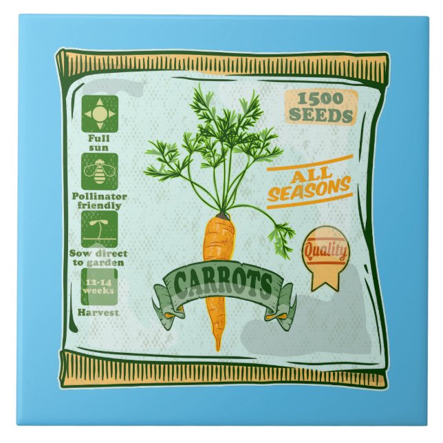Carreau Graines de carottes cultivant des légumes (Devant)