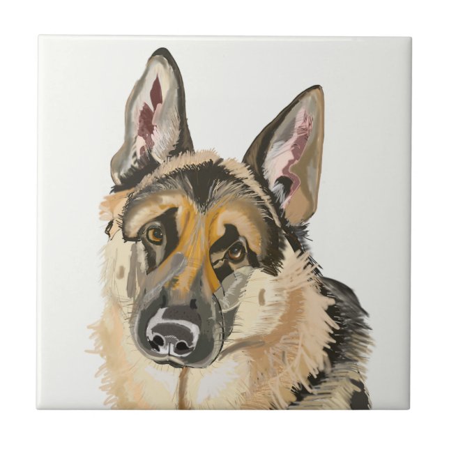 Carreau Grand Berger Allemand, Chien Alsacien (Devant)