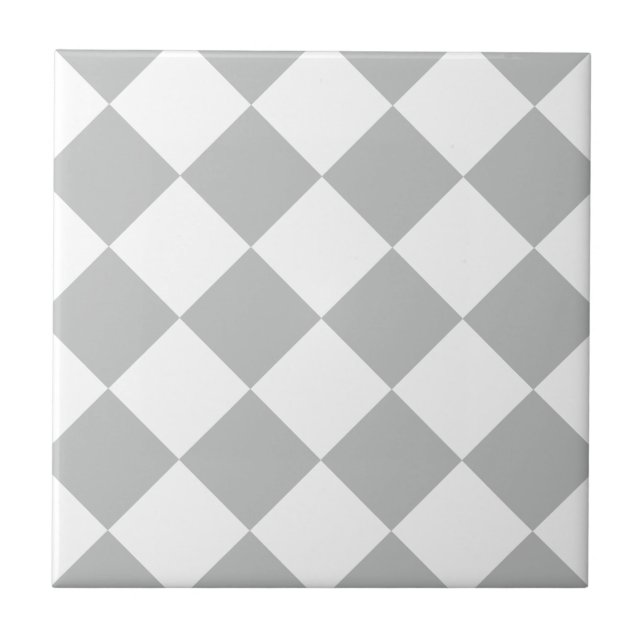 Carreau Grand Checkered de Diag - blanc et gris-clair (Devant)