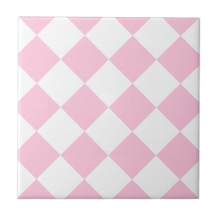 Carreau Grand Checkered de Diag - blanc et sucrerie de