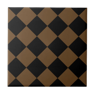 Carreau Grand Checkered de Diag - brun noir et foncé