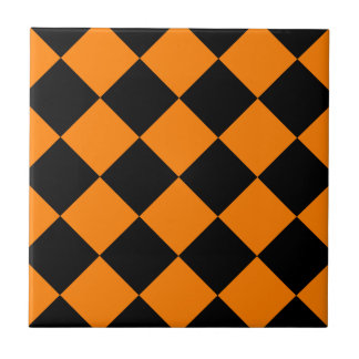 Carreau Grand Checkered de Diag - noir et orange