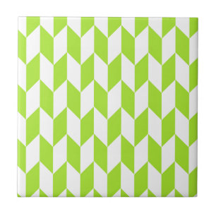 Carreau Grand motif de chevron de compensation en vert de