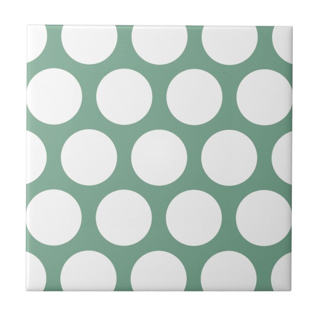 Carreau Grand motif de pois : Vert de Seafoam (Devant)