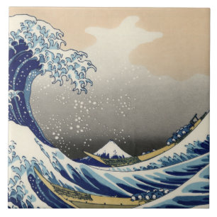 Carreau Grande vague au large de Kanagawa et Mont Fuji Mer