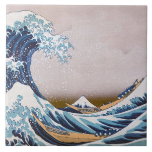Carreau Grande vague du tsunami Kanagawa Japon par Hokusai