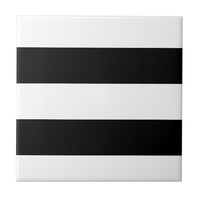 Carreau Grandes, audacieuses rayures noires et blanches (Devant)