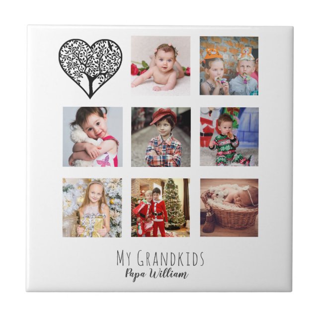CARREAU GRANDPA PHOTO COLLAGE CADEAU FIER GRANDAD (Devant)