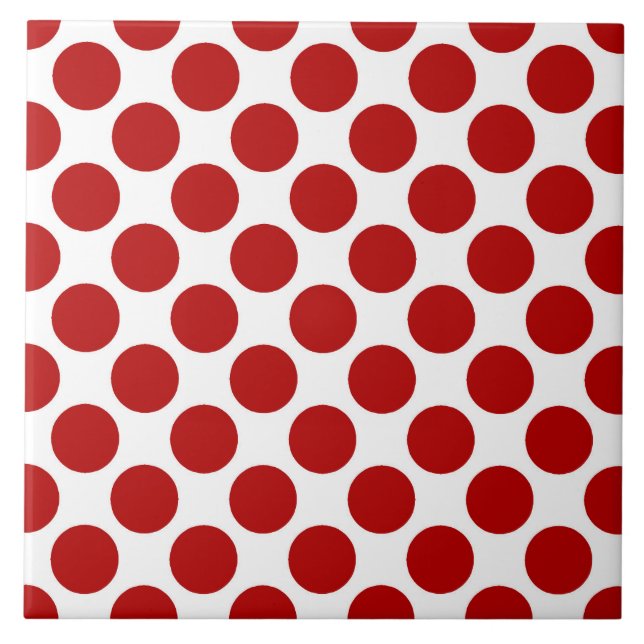 Carreau Grands rétros points - rouge et blanc (Devant)
