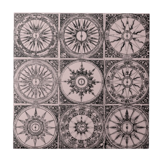 Carreau Graphique de la céramique des anciens Roses du ven (Devant)