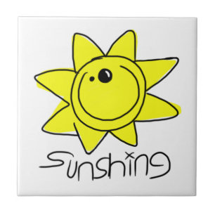 Carreau Graphique mignon superbe de soleil sur la tuile