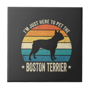 Carreau Graphique Rétro pour Amateur de Boston Terrier_1