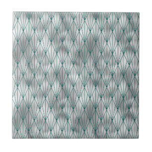 Carreau Graphique Turquoise Art Déco Argent