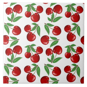 Carreau Graphisme des cerises rouges sur tout le Motif