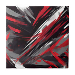 Carreau Gras Rouge Et Gris Dynamique