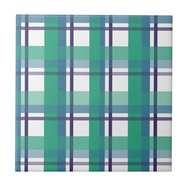 Carreau Green And Purple Tartan Pattern (Devant)