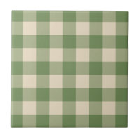 Green Cottagecore En vichy Vérifier Plaid