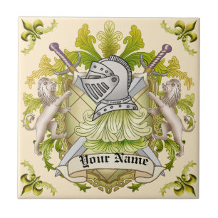 Carreau Green Knight Family Crest Nom