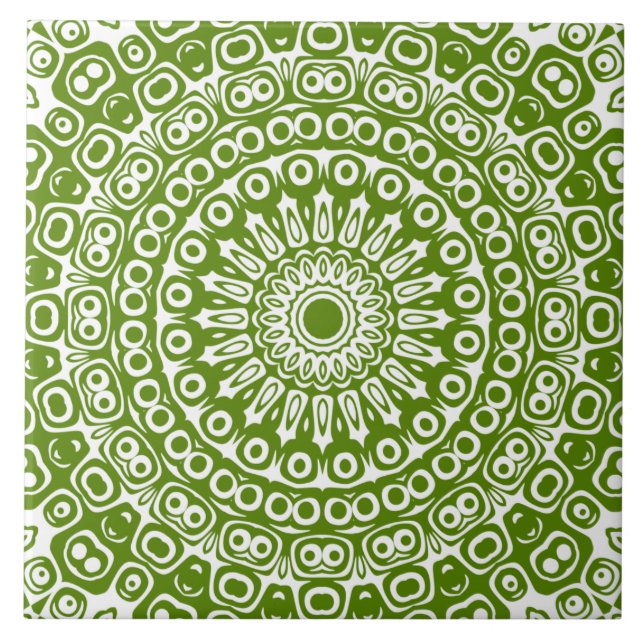 Carreau Green Mandala Nature Motif (Devant)