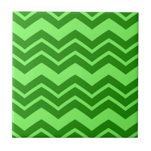 Carreau Green Zig Zag Chevron Design Motif