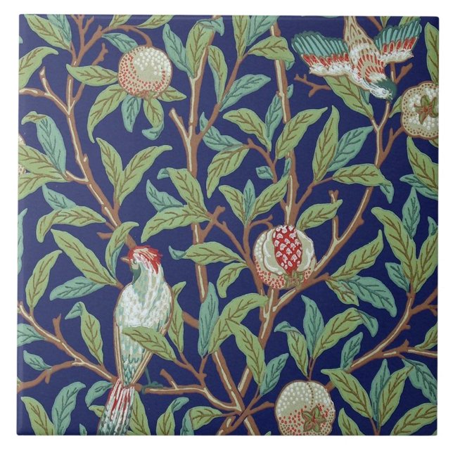 Carreau Grenade et petit oiseau, William Morris (Devant)