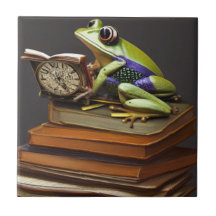 Grenouille et horloge Steampunk Carrelage en céram