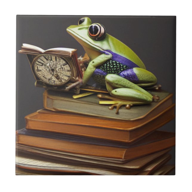 Carreau Grenouille et horloge Steampunk Carrelage en céram (Devant)